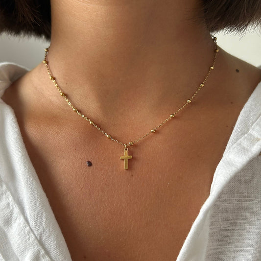 COLLIER RAS DE COU MINI CROIX