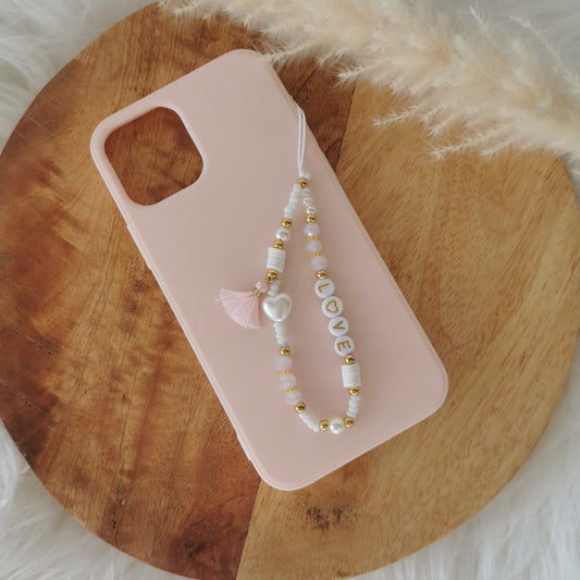 MINI BIJOU DE TÉLÉPHONE - POMPON ROSE