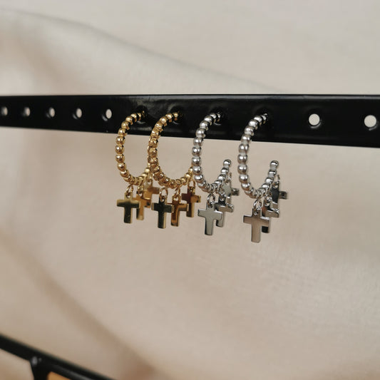 BOUCLES D'OREILLES MINI CROIX