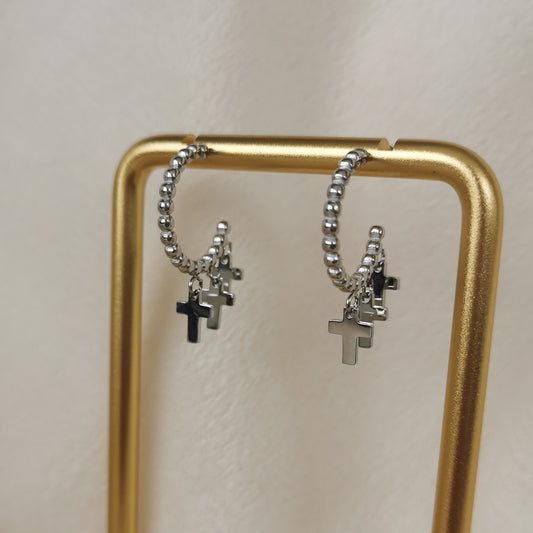 BOUCLES D'OREILLES MINI CROIX
