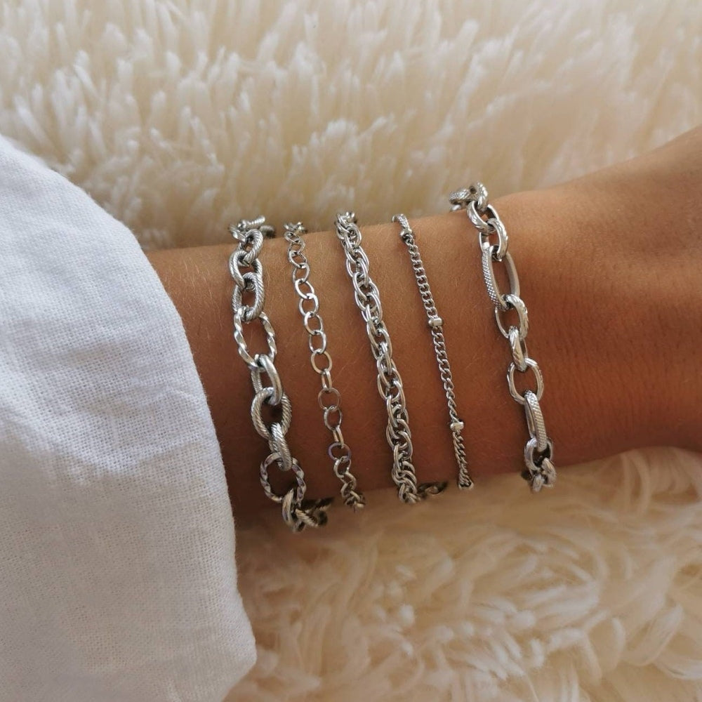 BRACELET CHAÎNE - ARGENTÉ