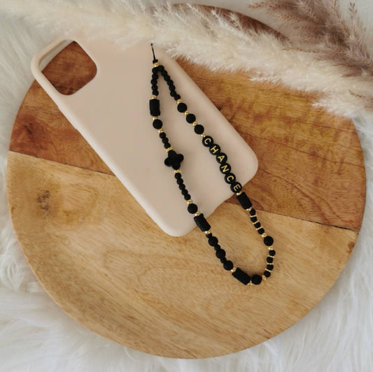 BIJOU DE TÉLÉPHONE - CHANCE NOIR