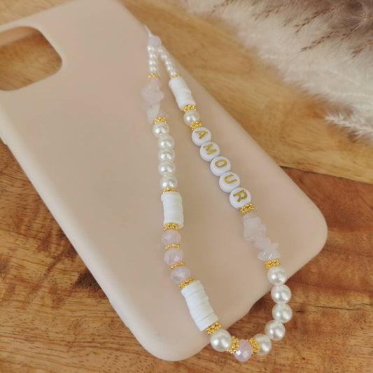 BIJOU DE TÉLÉPHONE - CHIPS ROSE