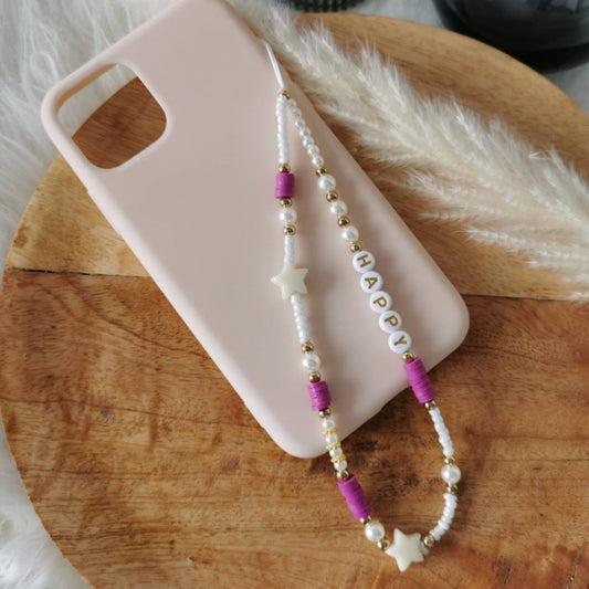 BIJOU DE TÉLÉPHONE - ETOILE MAUVE