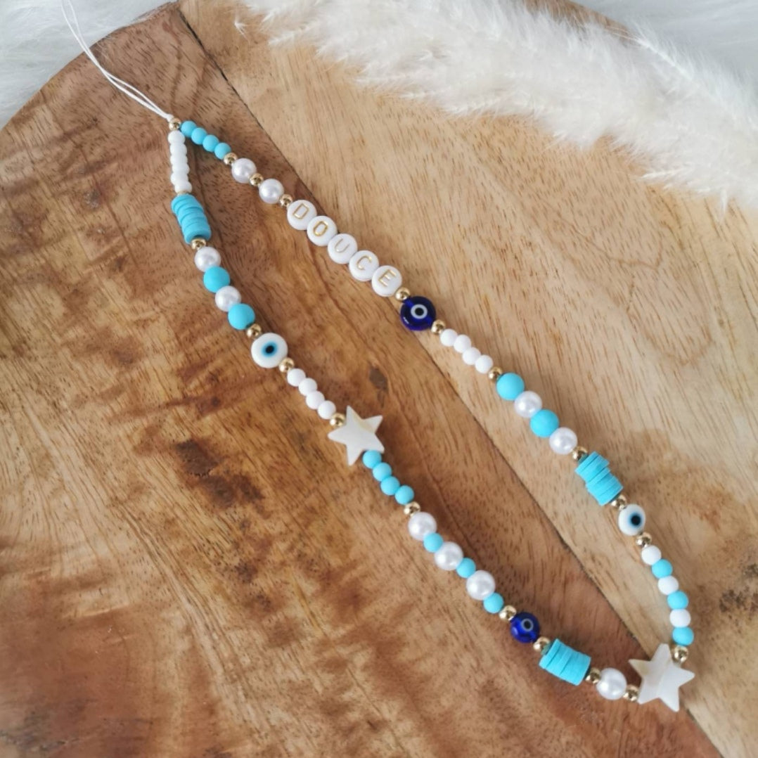 BIJOU DE TÉLÉPHONE - OEIL BLEU