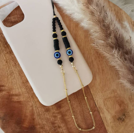 BIJOU DE TÉLÉPHONE - CHAÎNE ACIER OEIL