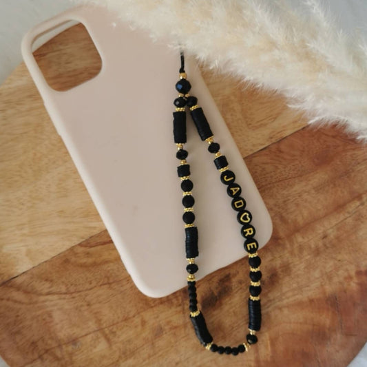 BIJOU DE TÉLÉPHONE - J'ADORE NOIR