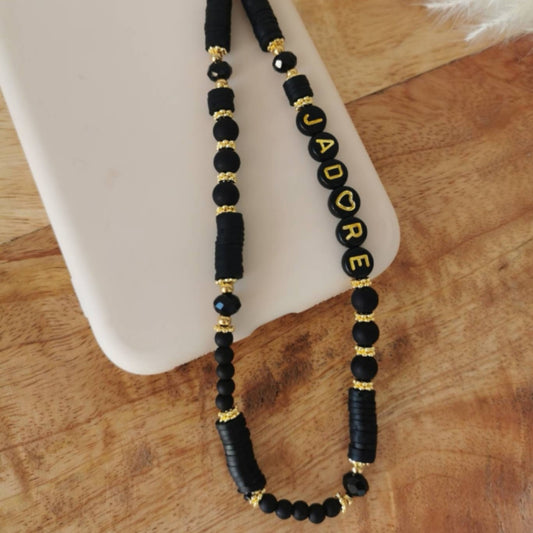 BIJOU DE TÉLÉPHONE - J'ADORE NOIR