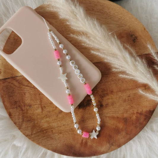 BIJOU DE TÉLÉPHONE - AMOUR ROSE