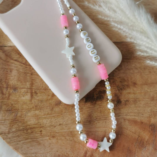 BIJOU DE TÉLÉPHONE - AMOUR ROSE