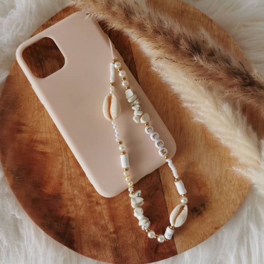 BIJOU DE TÉLÉPHONE - COQUILLAGE MARBRE