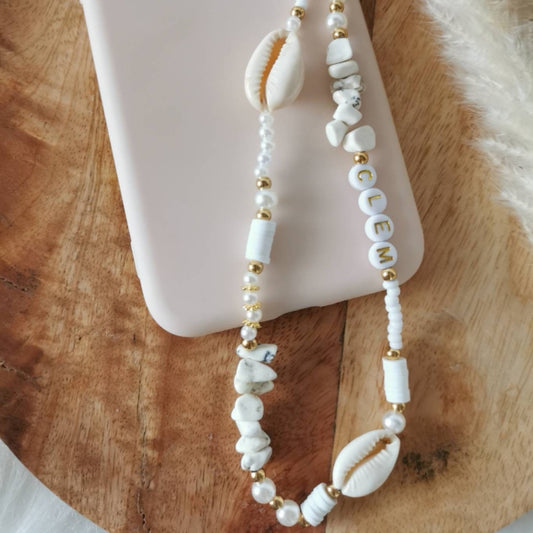 BIJOU DE TÉLÉPHONE - COQUILLAGE MARBRE