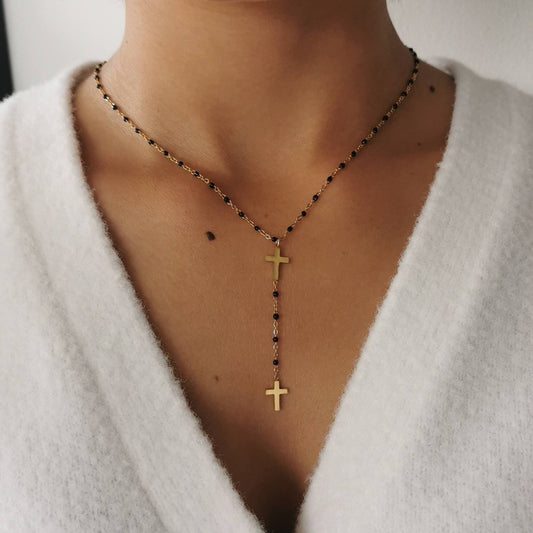 COLLIER DOUBLE CROIX