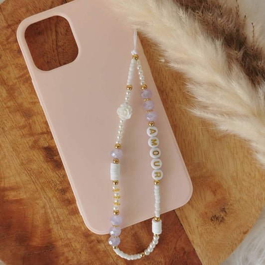 BIJOU DE TÉLÉPHONE - ROSE LILA