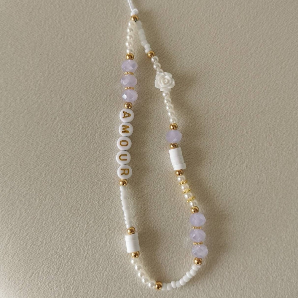 BIJOU DE TÉLÉPHONE - ROSE LILA