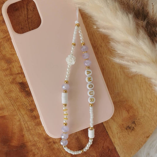 BIJOU DE TÉLÉPHONE - ROSE LILA