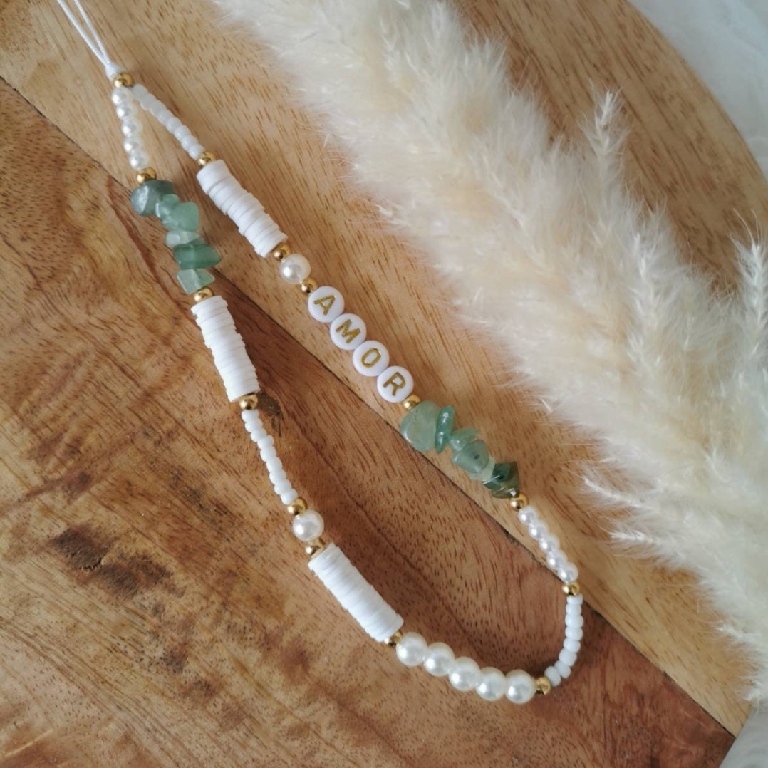 BIJOU DE TÉLÉPHONE - PIERRE VERTE