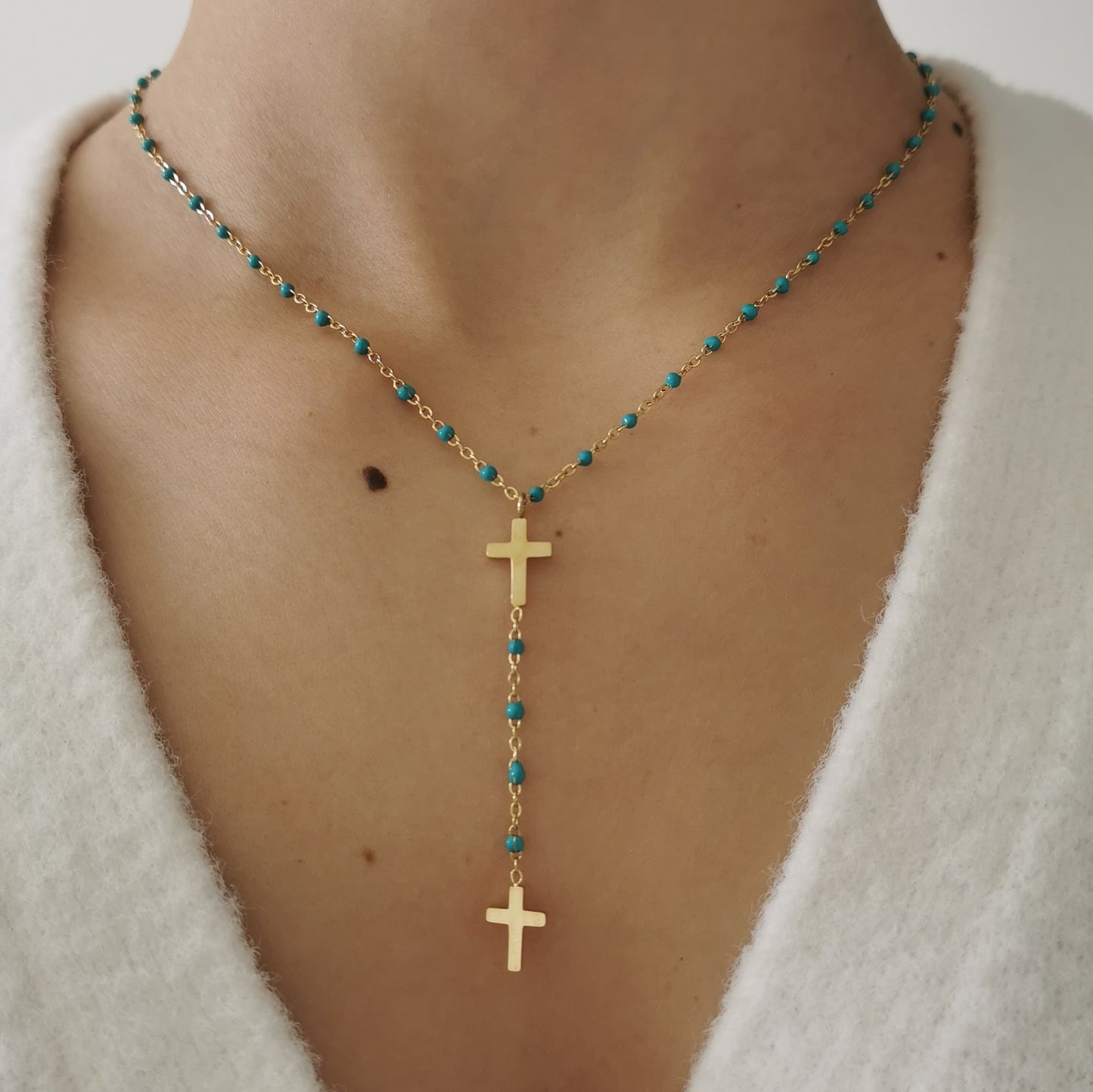COLLIER DOUBLE CROIX