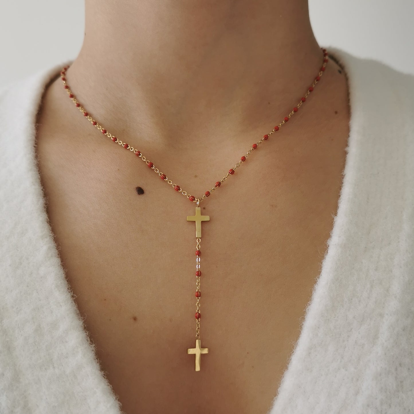 COLLIER DOUBLE CROIX