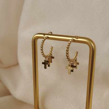 BOUCLES D'OREILLES MINI CROIX