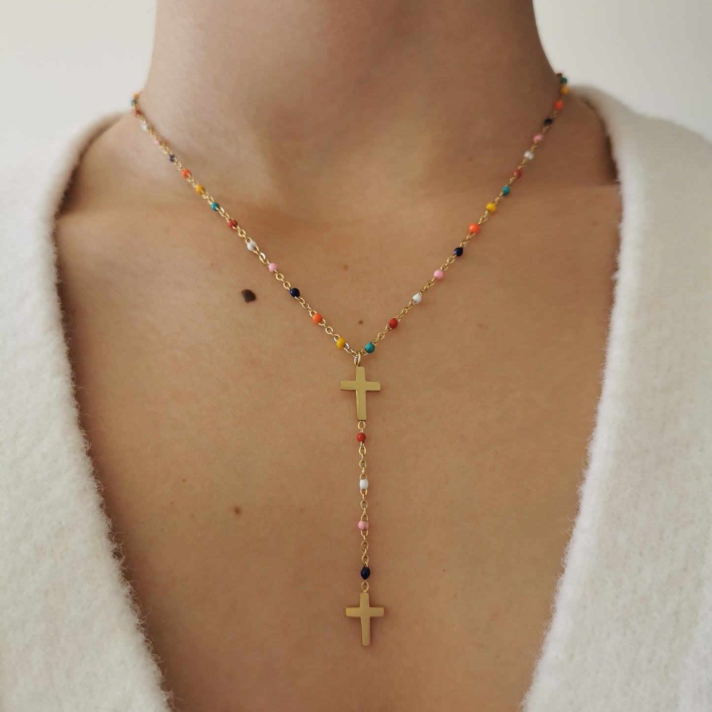 COLLIER DOUBLE CROIX