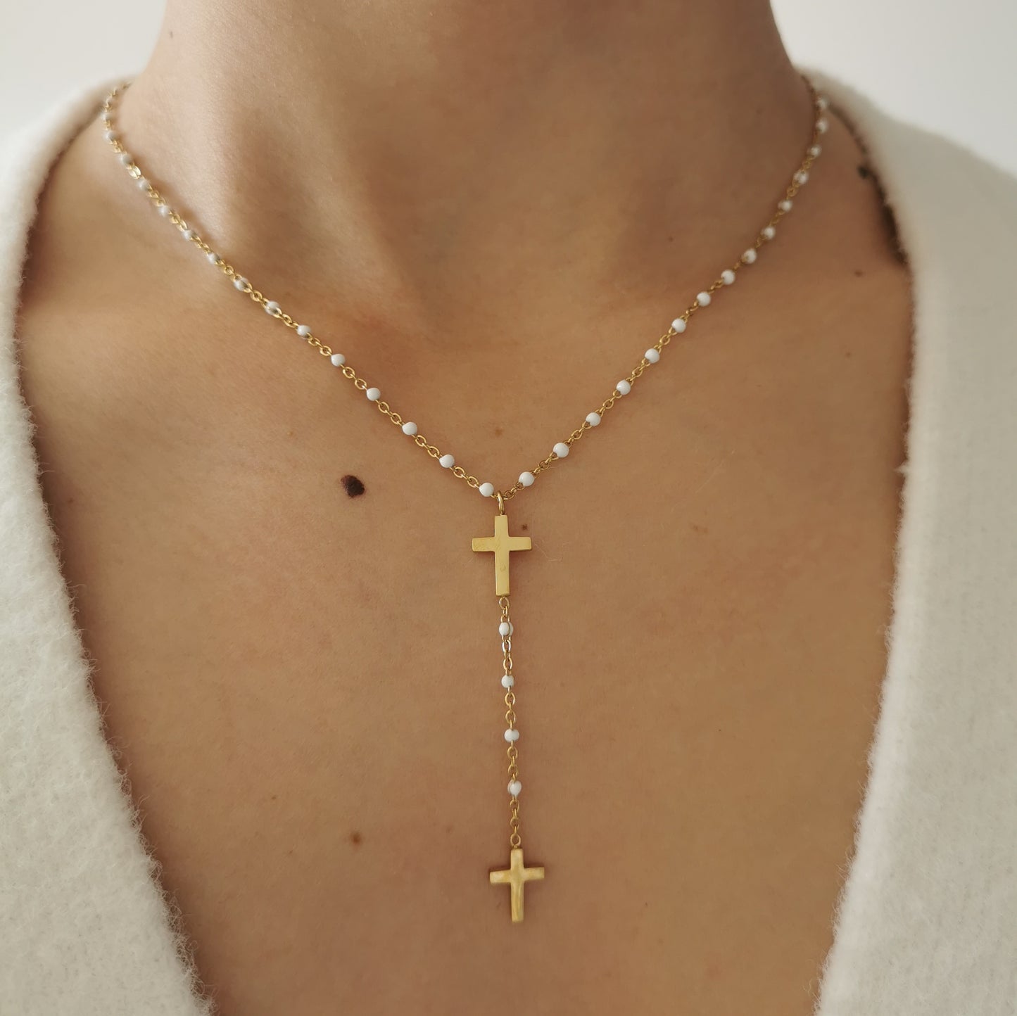 COLLIER DOUBLE CROIX